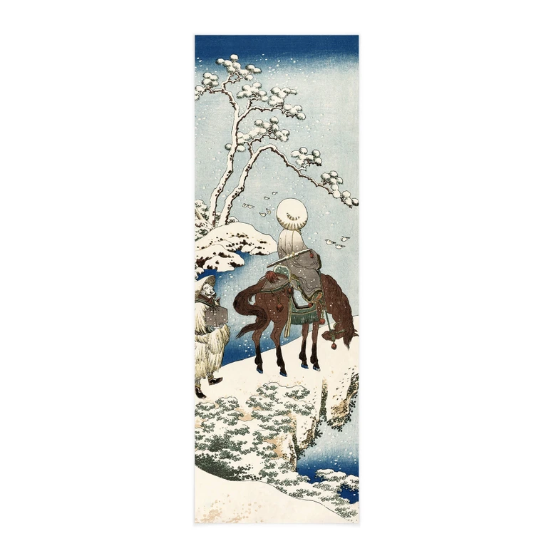 Affiche textile Hokusai - Le poète chinois Su Dongpo - Panorama 