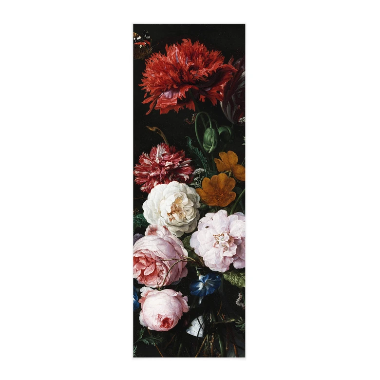 Stoffbild de Heem - Stillleben mit Blumen in einer Glasvase - Panorama 