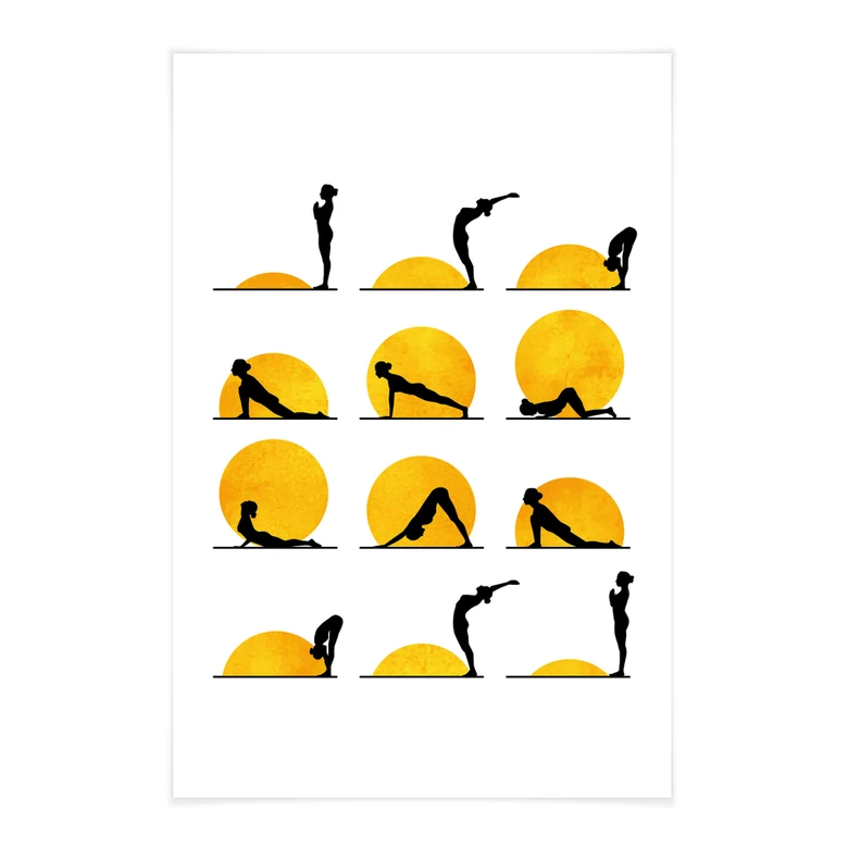Stoffbild Kubistika - Yoga - Der Sonnengruß 