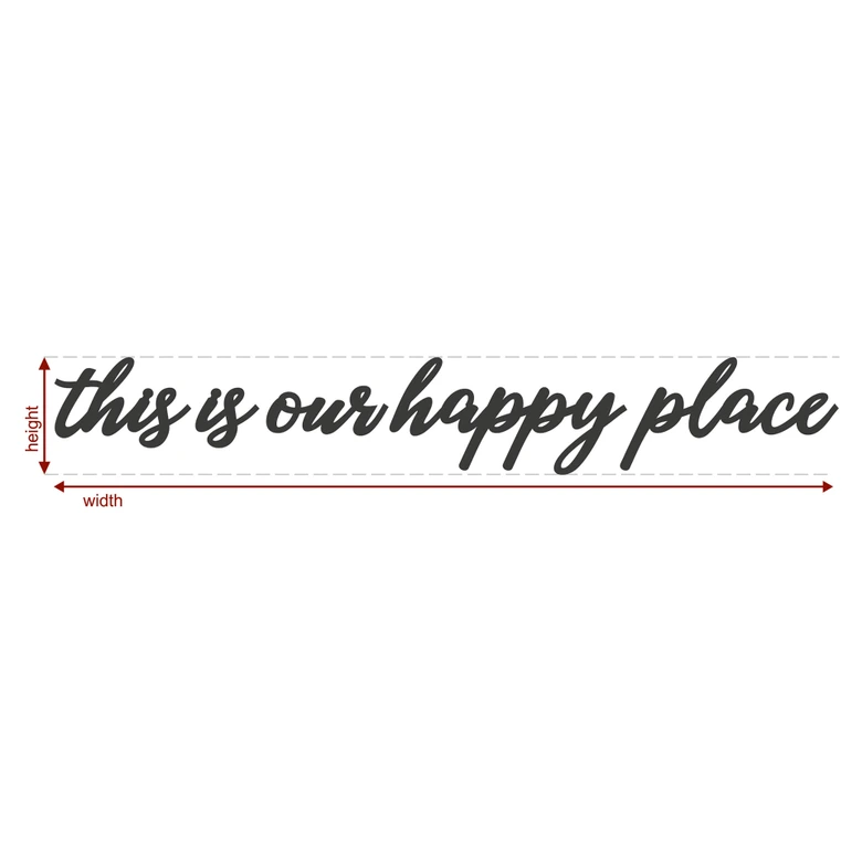 Decoratieletters - Mahonie fineer  - This is our happy place 