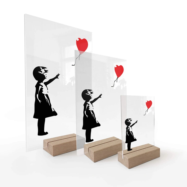 Acrylglas Tafeldecoratie Banksy - Girl with the Red Balloon 