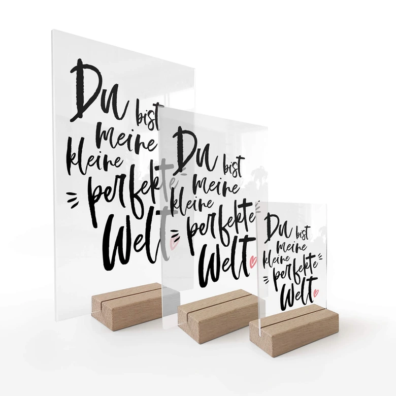 Tischaufsteller Du bist meine kleine perfekte Welt 