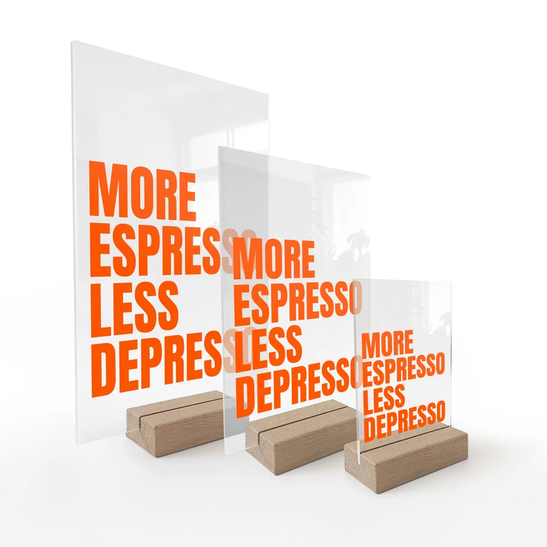 Tafeldisplay Meer Espresso Minder Depresso - Fritsch 