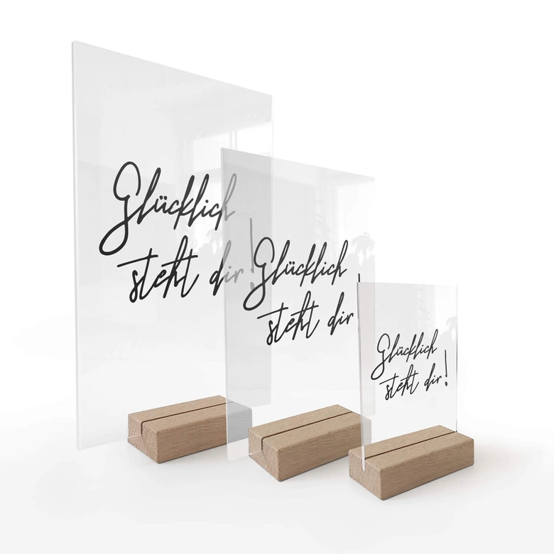 Tischaufsteller Glücklich steht dir 