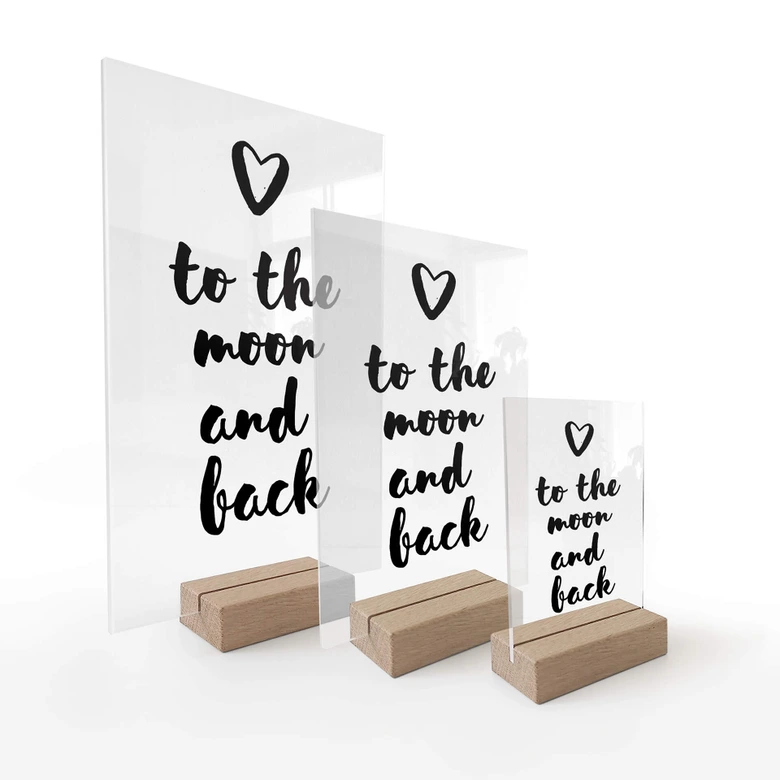 Tischaufsteller - Love to the moon and back 