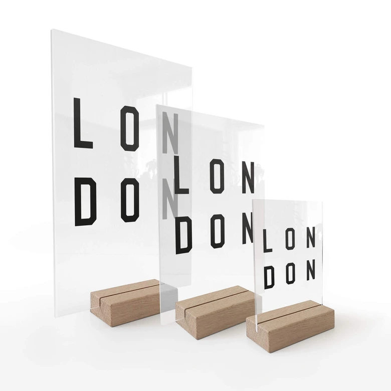 Tischaufsteller Typografie London 