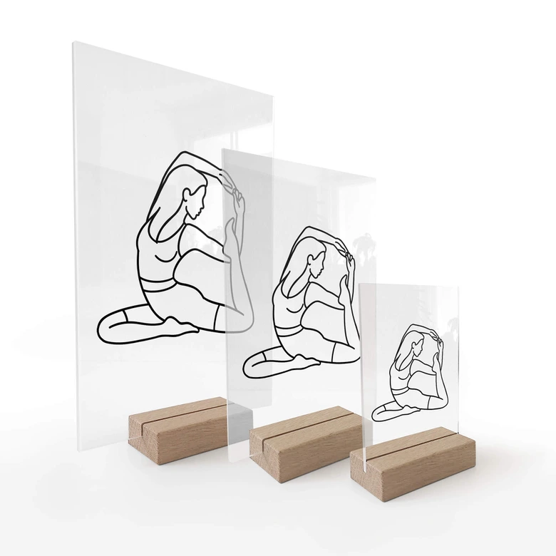 Bordskærm Yoga - Kongedue - Line Art 