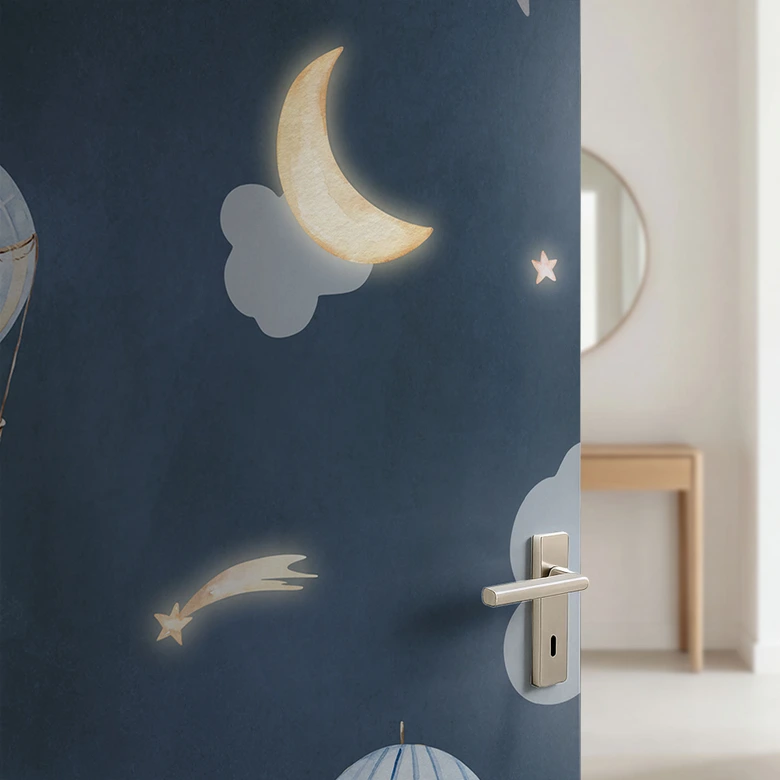 Door film children's room - Hot air balloons night - Kvilis - Self-adhesive door decoration 