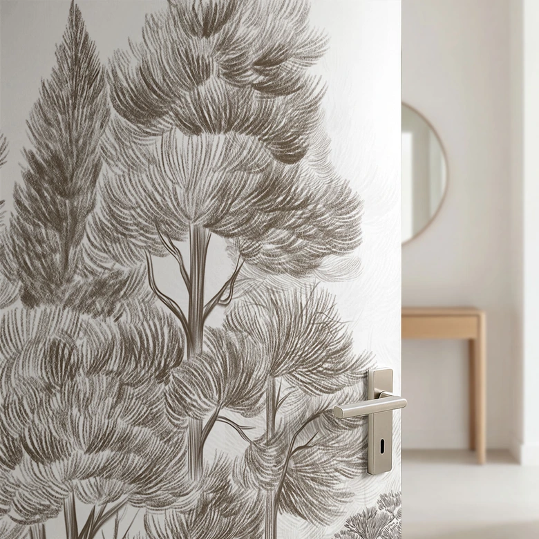 Deurfilm bos met boslandschap in beige - Ms Tiff 
