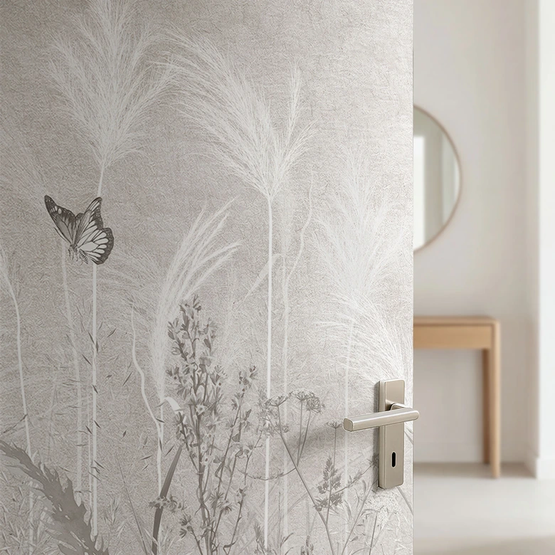 Deurfolie wilde bloemenweide met vlinders in Scandinavisch design - Ms Tiff 