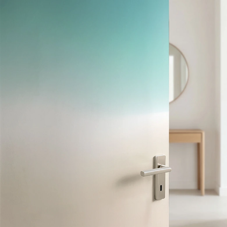 Ombre waves on the beach door film - Self-adhesive door decoration 