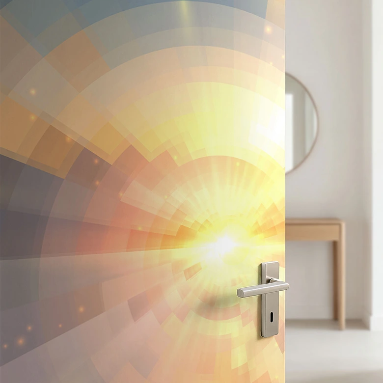 Door foil sunset in mosaic 