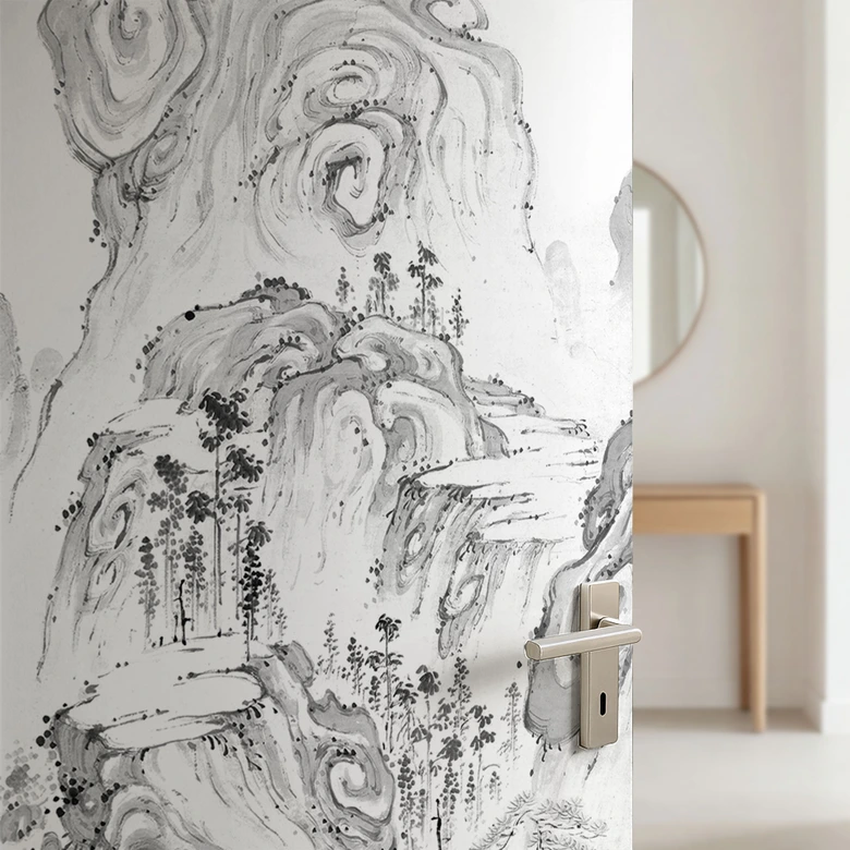 Japanese landscape door film - Tenju - Self-adhesive door decoration 