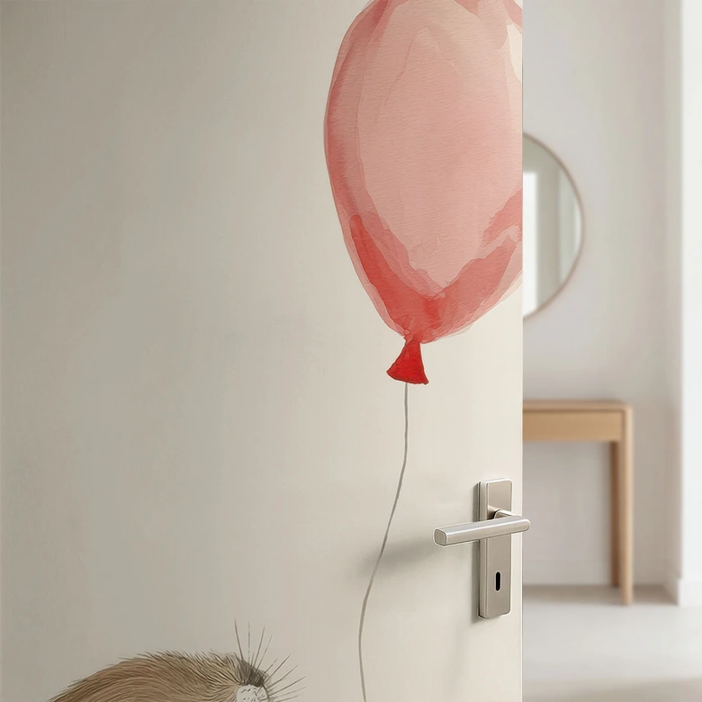 Door foil cute bunny with balloon - Treechild 