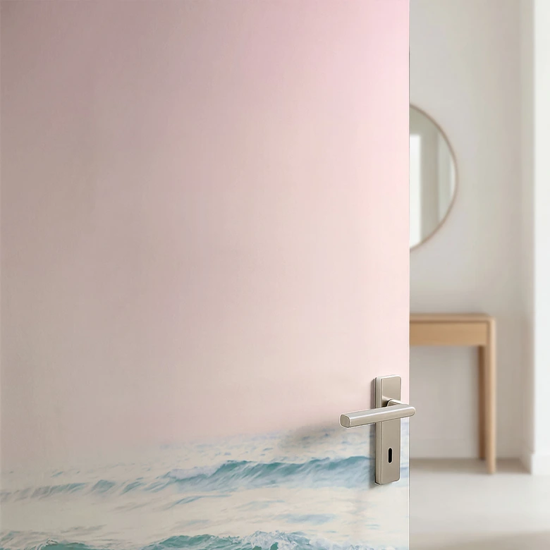 Door film Pink sky over the sea - Sisi & Seb - Self-adhesive door decoration 