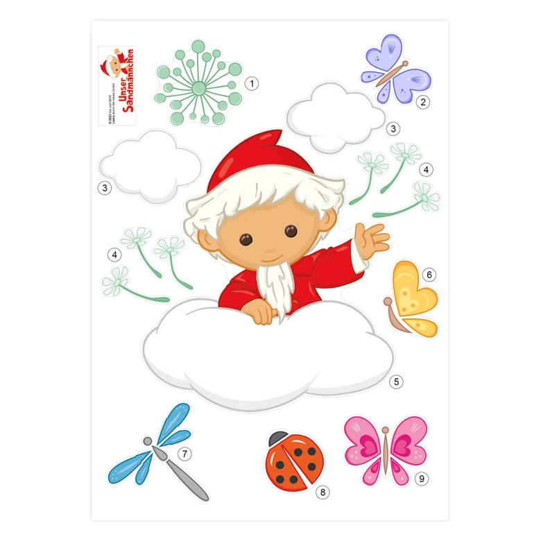 Wall sticker Sandman on a cloud in spring - 50x70 cm 