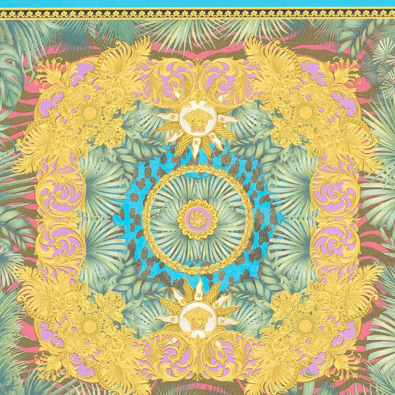 Versace Home Dschungel Tapete Grün Gold Luxus Designer Vliestapete Palmen-Blätter 