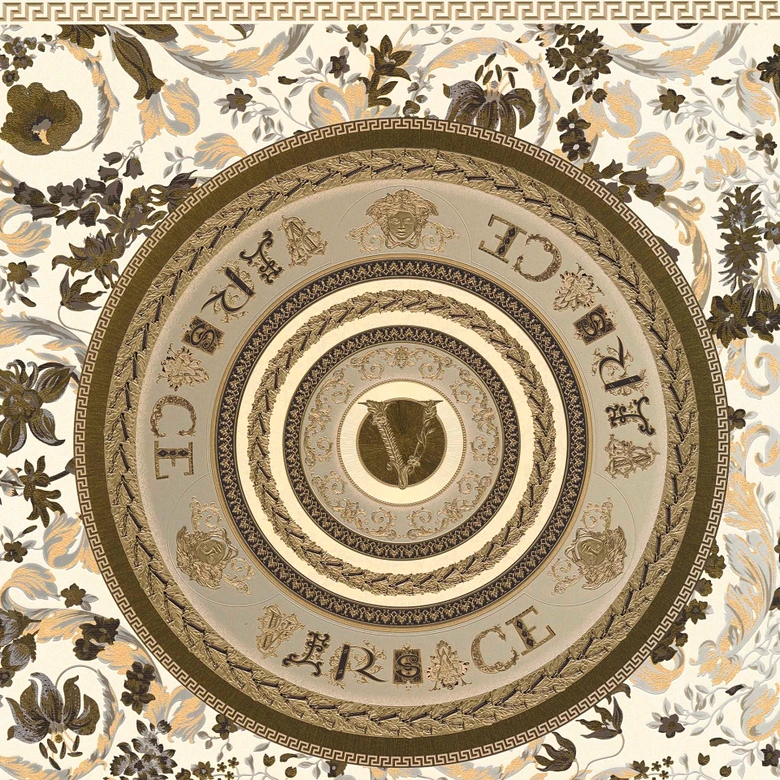 Versace Home florale Designer Tapete Braun Gold Luxus Vliestapete mit Blumen 