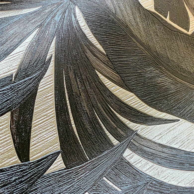 Versace Tapete Palmen-Blätter Dschungel Luxus Designer Vliestapete Braun Schwarz von A.S. Création 