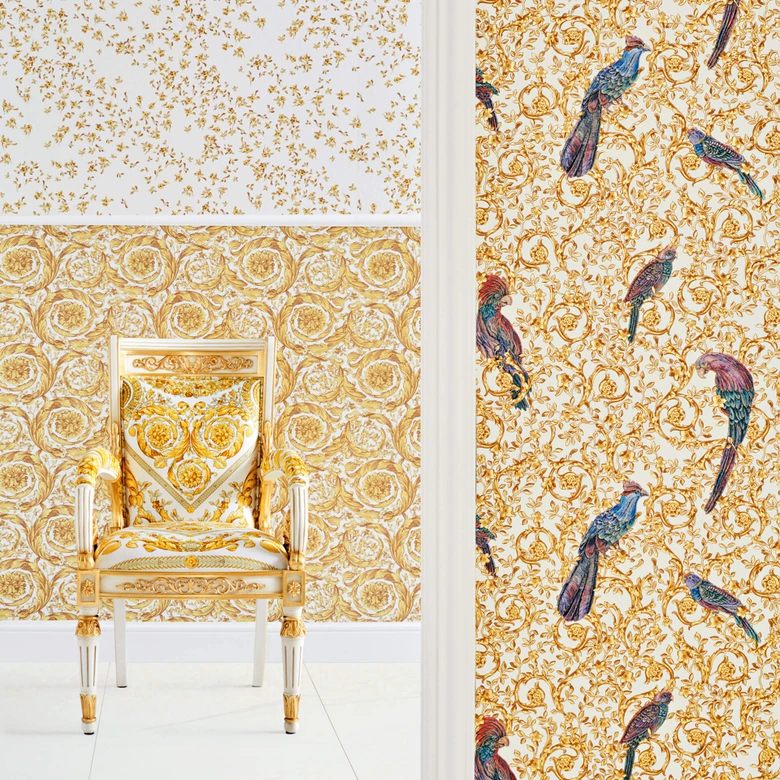 Versace Papier peint de designer -  or, Jaune 