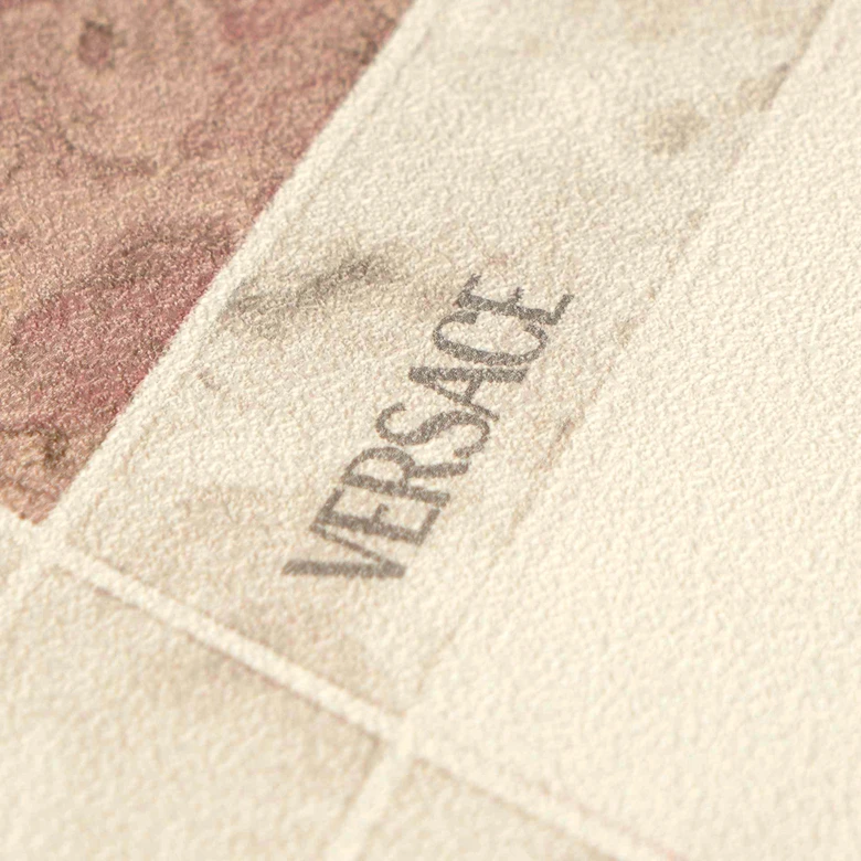 Versace Vliestapete Tarsia Rauten Marmor Optik Creme Rosa Weiß 