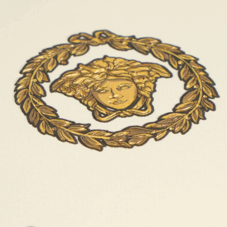 Versace non-woven wallpaper I Love Baroque Medusa Circles White Gold luxurious 