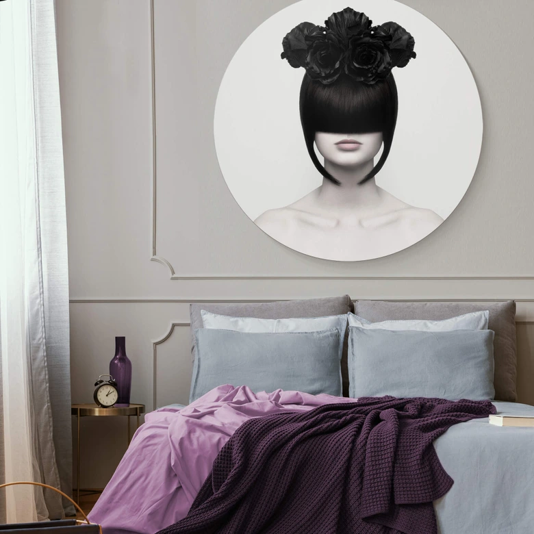 Tableau en Alu-Dibond Nemcekova - Black Widow - Rond 