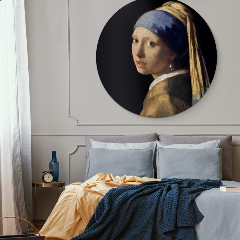 Alu-Dibond Vermeer - Meisje met de Parel - rond 