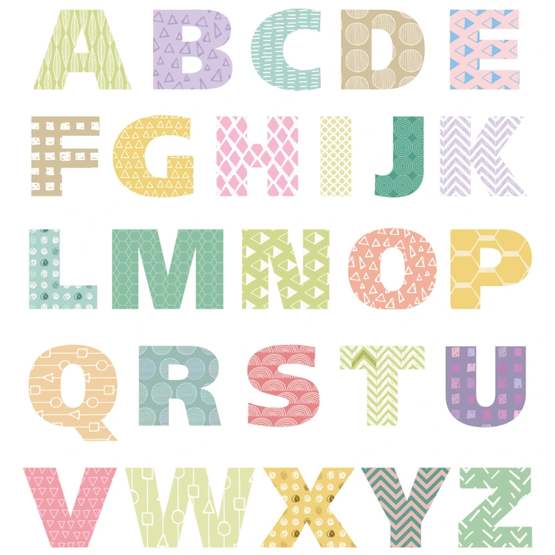 Wandtattoo Alphabet Muster Geometrisch 