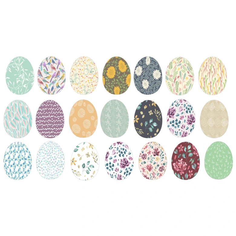Sticker mural Set d'œufs de Pâques multicolores (21 pièces) 