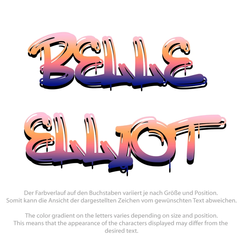 Personalisiertes Wandtattoo Graffiti mit Wunschtext - Rund 