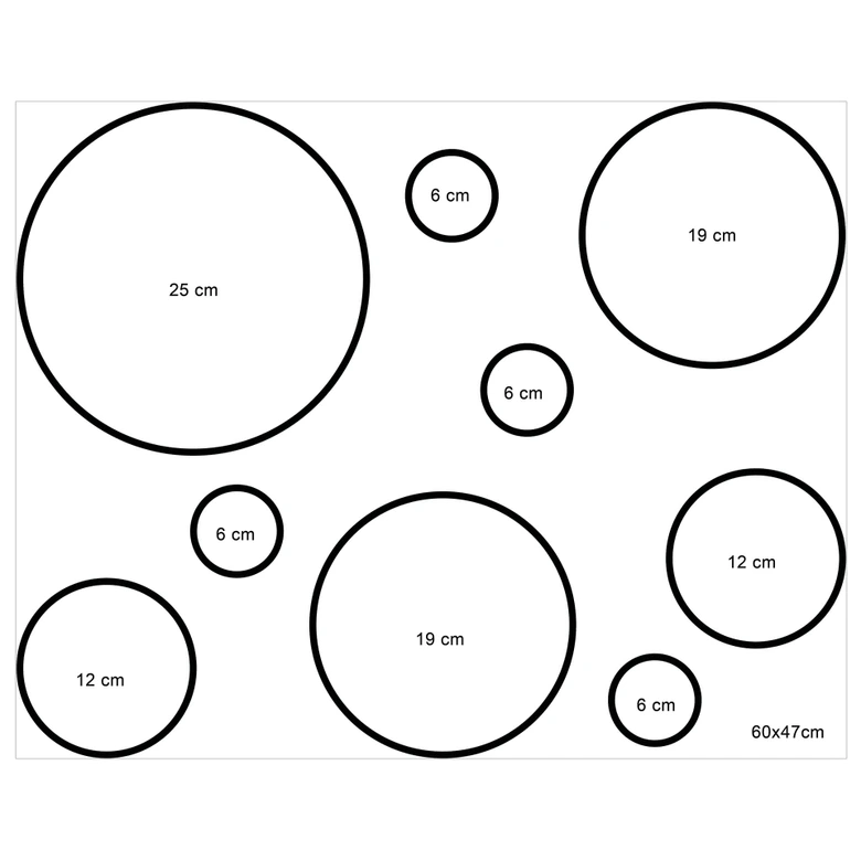 Sticker mural - Anneaux Rétro Bichromes 