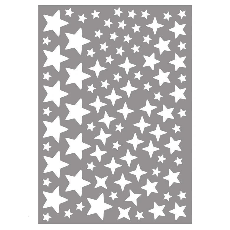 Wandtattoo Bärchen, Mond und Sterne (grün) + Leuchtsterne 