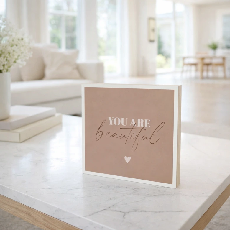 Houten Decoratieblok You are beautiful 