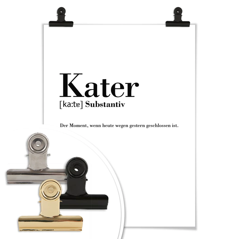 Poster Grammatik - Kater  