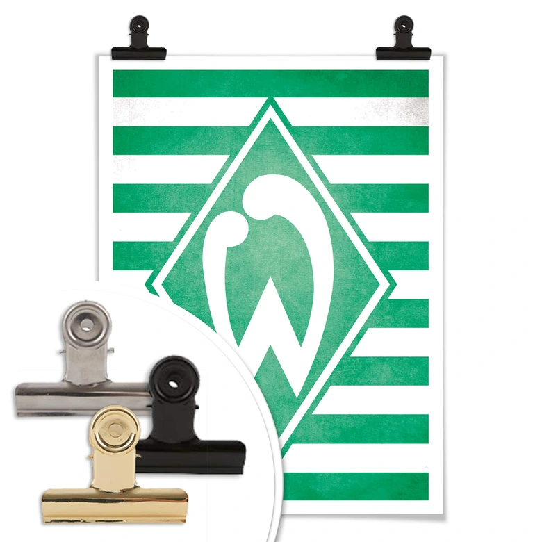 Poster Werder Bremen Logo Streifen 