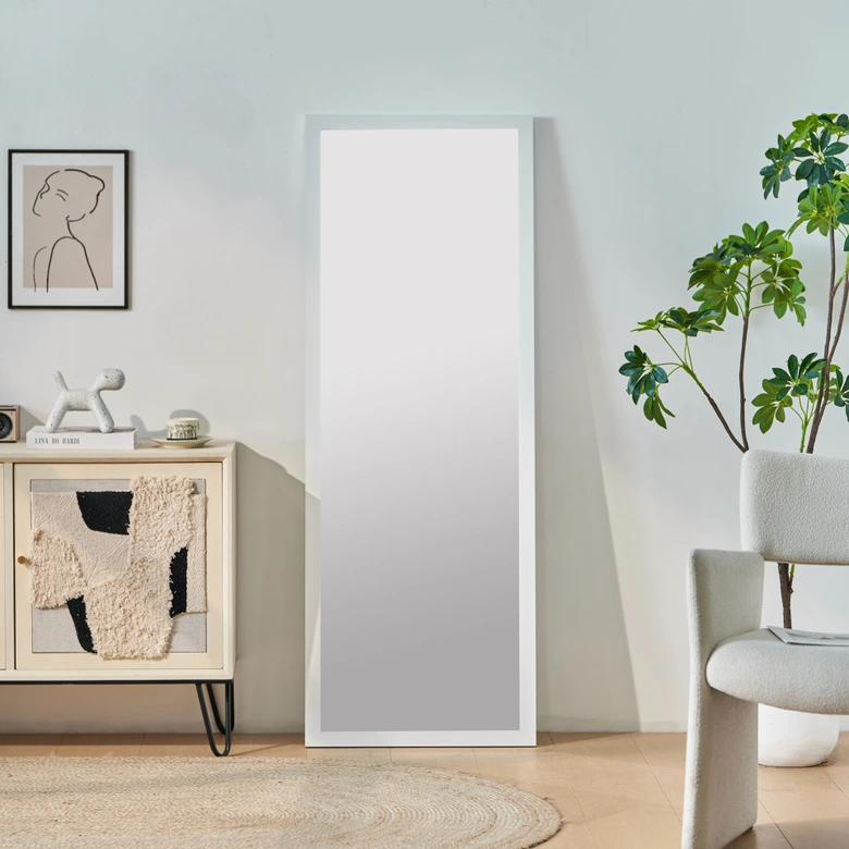 Wandspiegel weiß schmal - Monaco - 35x120 cm 