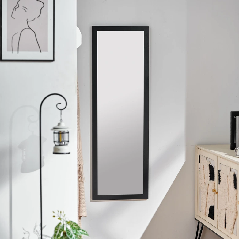 Wandspiegel schwarz schmal - Monaco - 35x120 cm 