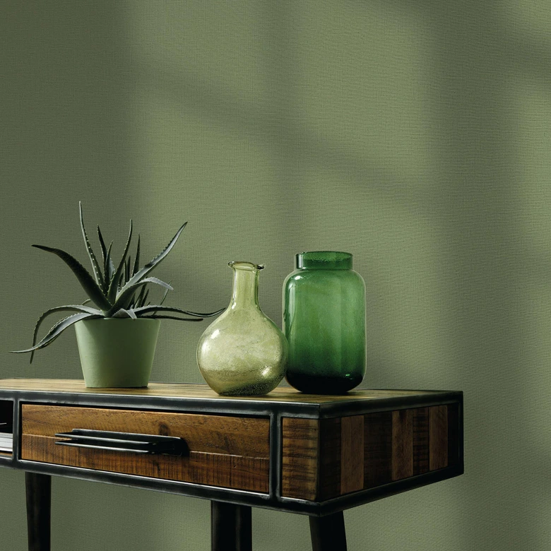 Vliestapete, Unitapete La Terrasse grün 