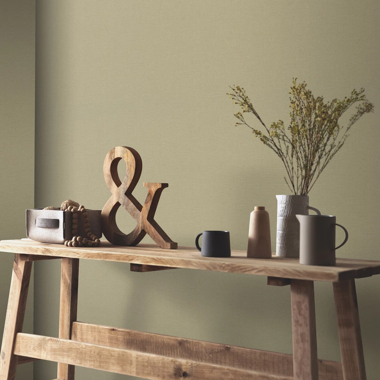 Vliestapete, Unitapete La Terrasse dunkelgrün 