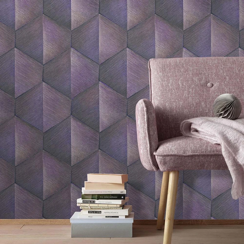 Papier peint 3D, papier peint à motifs Fashion for Walls 4 de Guido Maria Kretschmer violet 