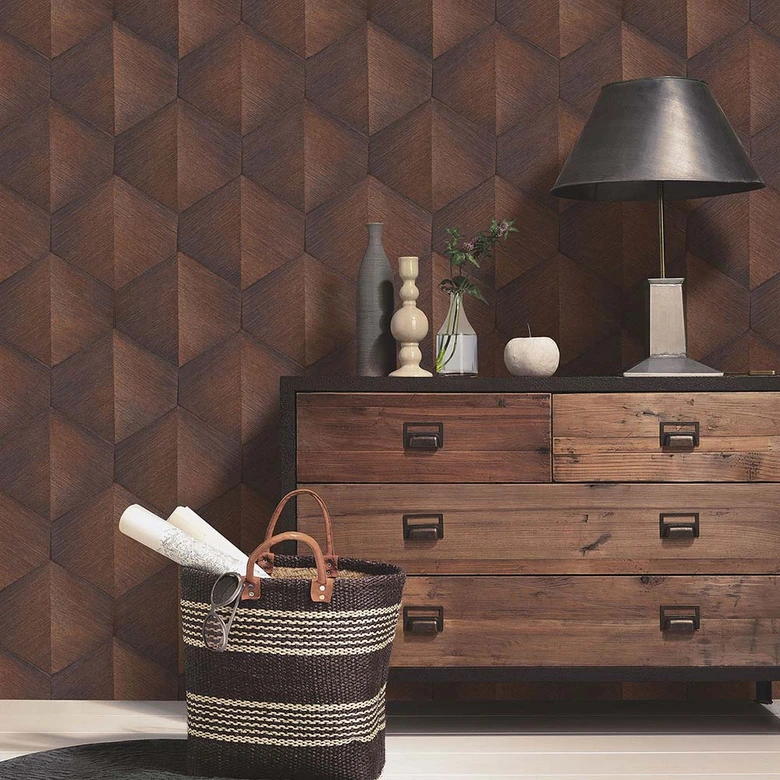 papier peint 3D, papier peint à motifs Fashion for Walls 4 de Guido Maria Kretschmer bronze 