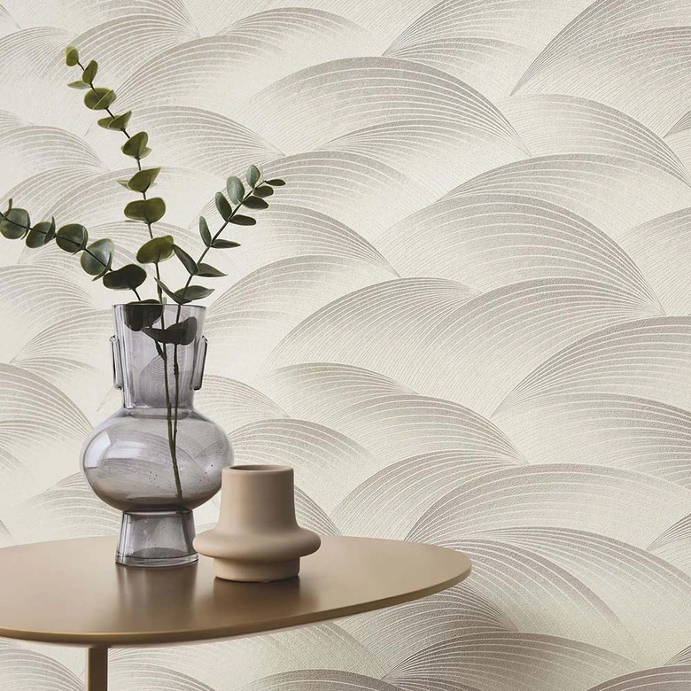 Wellentapete, Mustertapete Fashion for Walls 4 von Guido Maria Kretschmer beige 