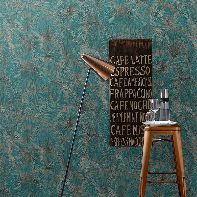 Leaf wallpaper, patterned wallpaper Fashion for Walls 4 by Guido Maria Kretschmer green 