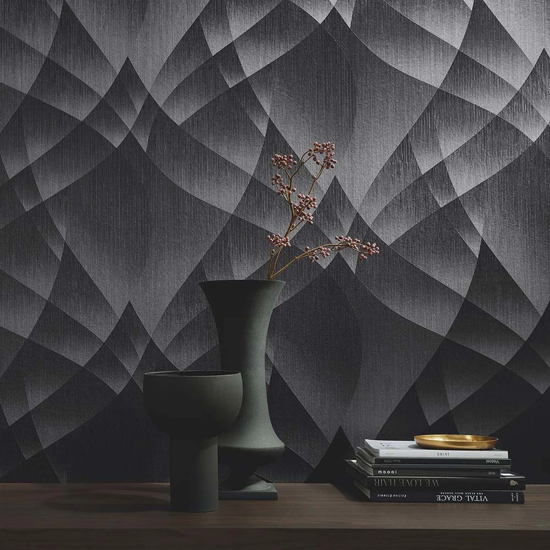 3D Tapete, geometrische Tapete Fashion for Walls 4 von Guido Maria Kretschmer schwarz 