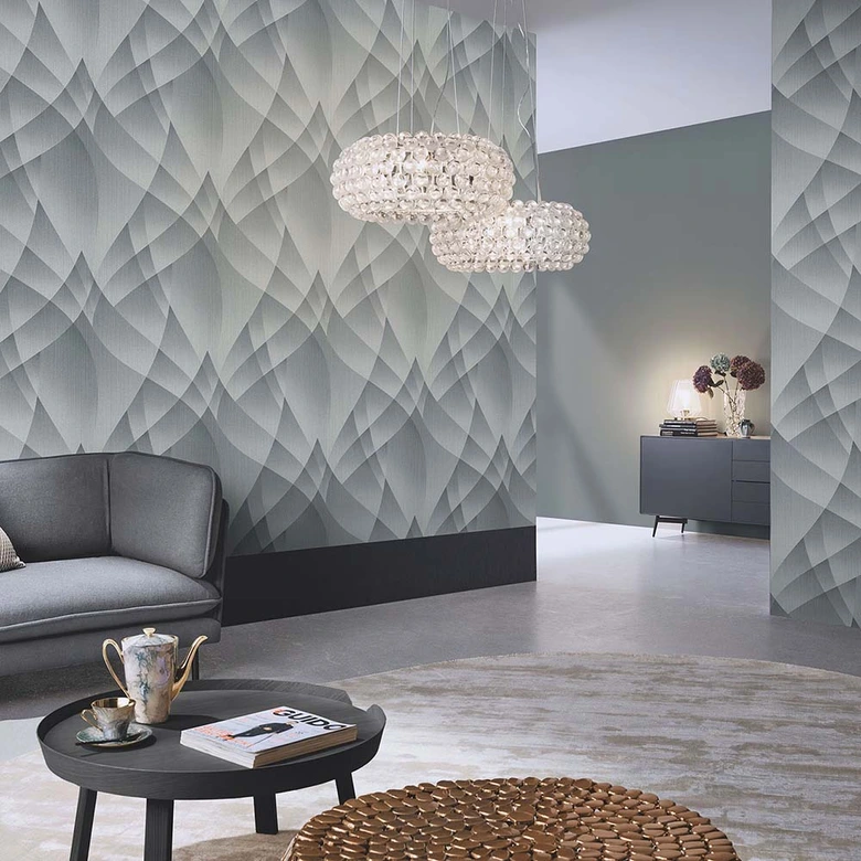 3D Tapete, geometrische Tapete Fashion for Walls 4 von Guido Maria Kretschmer silber 