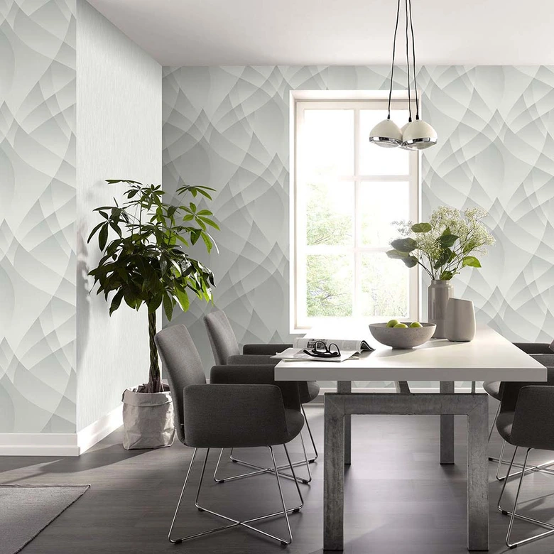 3D wallpaper, geometric wallcovering Fashion for Walls 4 by Guido Maria Kretschmer grey 