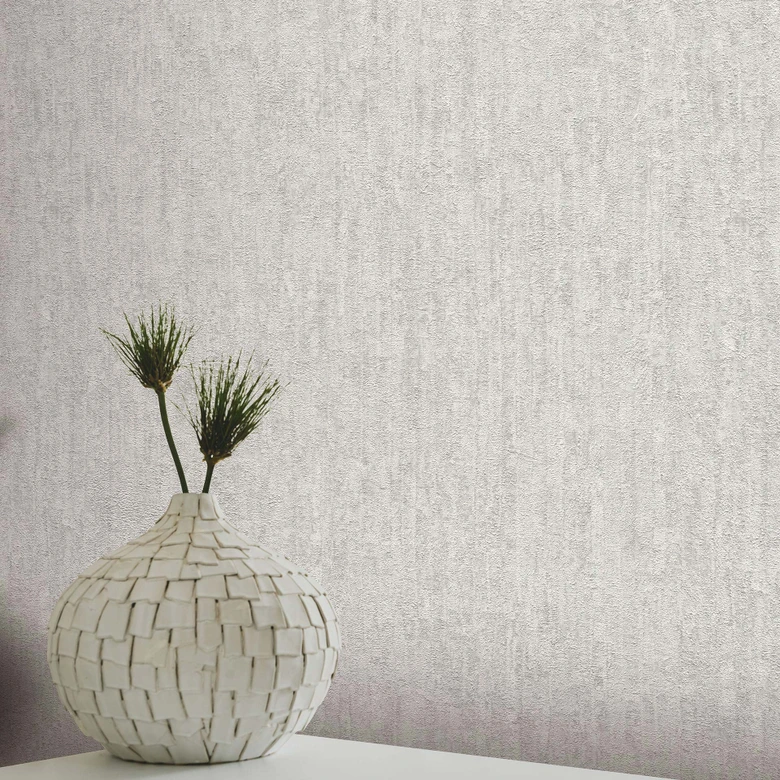 Vliestapete, Unitapete Secret Garden grau 