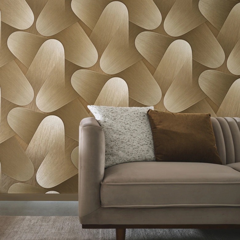 Papier peint graphique Elysium or 