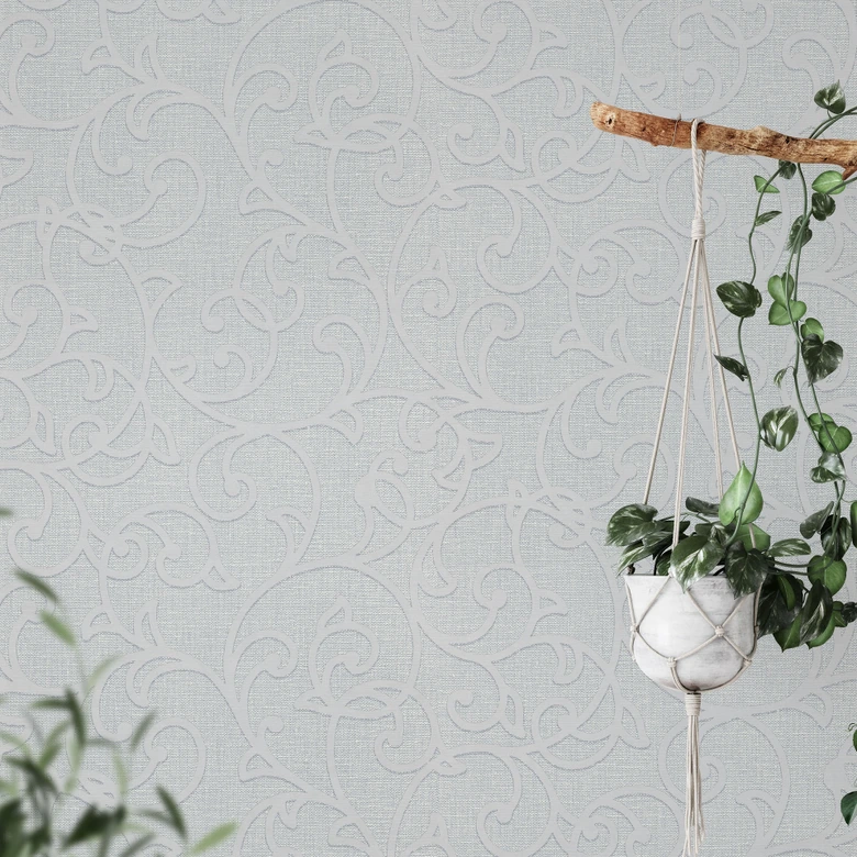 Ornamenttapete Opus grau 